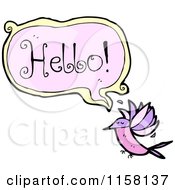 Cartoon Of A Hello Hummingbird Royalty Free Vector Illustration by lineartestpilot