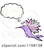 Cartoon Of A Thinking Hummingbird Royalty Free Vector Illustration by lineartestpilot