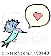 Cartoon Of A Hummingbird Talking About Love Royalty Free Vector Illustration
