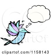 Cartoon Of A Thinking Hummingbird Royalty Free Vector Illustration by lineartestpilot