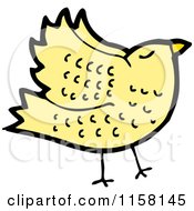 Cartoon Of A Yellow Bird Royalty Free Vector Illustration