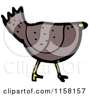 Cartoon Of A Black Bird Royalty Free Vector Illustration