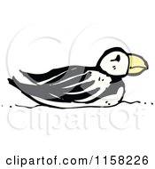 Cartoon Of A Puffin Royalty Free Vector Illustration by lineartestpilot