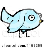 Cartoon Of A Blue Bird Royalty Free Vector Illustration