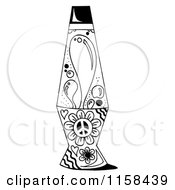 Clipart Of A Sketched Black And White Lava Lamp Royalty Free Illustration