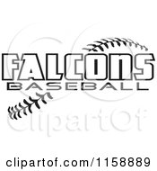 Poster, Art Print Of Black And White Falcons Baseball Text Over Stitches