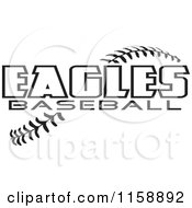 Poster, Art Print Of Black And White Eagles Baseball Text Over Stitches