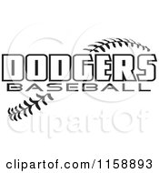 Poster, Art Print Of Black And White Dodgers Baseball Text Over Stitches