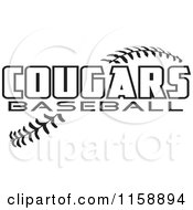 Poster, Art Print Of Black And White Cougars Baseball Text Over Stitches