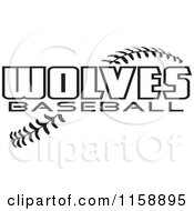 Poster, Art Print Of Black And White Wolves Baseball Text Over Stitches