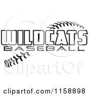 Poster, Art Print Of Black And White Wildcats Baseball Text Over Stitches