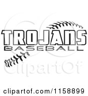 Poster, Art Print Of Black And White Trojans Baseball Text Over Stitches