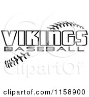 Poster, Art Print Of Black And White Vikings Baseball Text Over Stitches