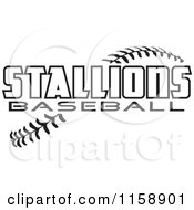 Poster, Art Print Of Black And White Stallions Baseball Text Over Stitches