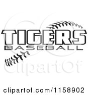 Poster, Art Print Of Black And White Tigers Baseball Text Over Stitches