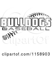 Poster, Art Print Of Black And White Bulldogs Baseball Text Over Stitches