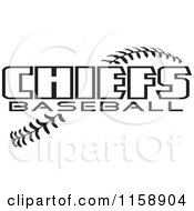 Poster, Art Print Of Black And White Chiefs Baseball Text Over Stitches