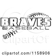Black And White Braves Baseball Text Over Stitches