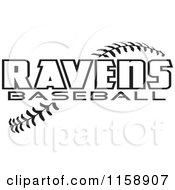 Poster, Art Print Of Black And White Ravens Baseball Text Over Stitches