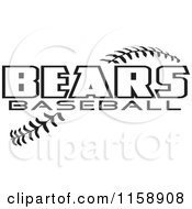 Poster, Art Print Of Black And White Bears Baseball Text Over Stitches