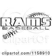 Poster, Art Print Of Black And White Rams Baseball Text Over Stitches