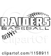 Poster, Art Print Of Black And White Raiders Baseball Text Over Stitches