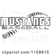 Poster, Art Print Of Black And White Mustangs Baseball Text Over Stitches