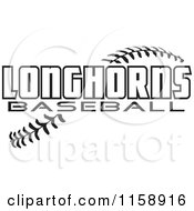 Poster, Art Print Of Black And White Longhorns Baseball Text Over Stitches