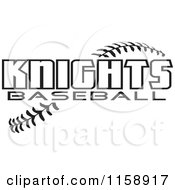 Poster, Art Print Of Black And White Knights Baseball Text Over Stitches