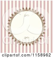 Clipart Of A Pink Stripe Wedding Invitation With Round Copyspace Royalty Free Vector Illustration