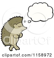 Cartoon Of A Thinking Hedgehog Royalty Free Vector Illustration