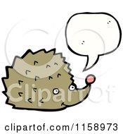 Cartoon Of A Talking Hedgehog Royalty Free Vector Illustration