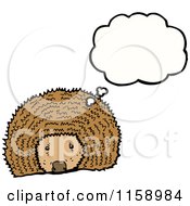 Cartoon Of A Thinking Hedgehog Royalty Free Vector Illustration