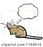 Cartoon Of A Thinking Mouse Royalty Free Vector Illustration