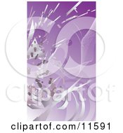 Poster, Art Print Of Silver Technology Scraps Exploding Over Purple