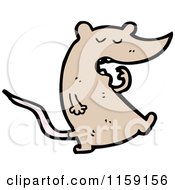 Cartoon Of A Brown Rat Royalty Free Vector Illustration by lineartestpilot
