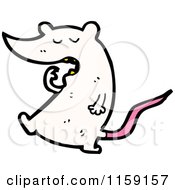 Cartoon Of A White Mouse Royalty Free Vector Illustration by lineartestpilot