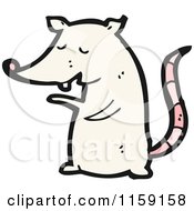 Cartoon Of A White Mouse Royalty Free Vector Illustration by lineartestpilot