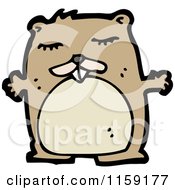 Cartoon Of A Beaver Royalty Free Vector Illustration