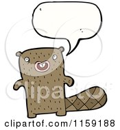 Cartoon Of A Talking Beaver Royalty Free Vector Illustration