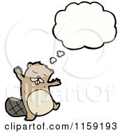 Cartoon Of A Thinking Beaver Royalty Free Vector Illustration