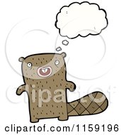 Cartoon Of A Thinking Beaver Royalty Free Vector Illustration