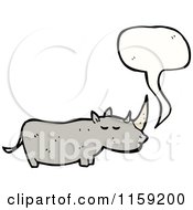 Cartoon Of A Talking Rhino Royalty Free Vector Illustration by lineartestpilot