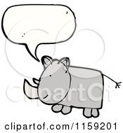 Cartoon Of A Talking Rhino Royalty Free Vector Illustration by lineartestpilot