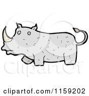 Cartoon Of A Rhinoceros Royalty Free Vector Illustration