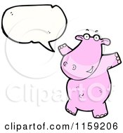 Cartoon Of A Talking Hippo Royalty Free Vector Illustration by lineartestpilot