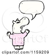 Cartoon Of A Talking Hippo Royalty Free Vector Illustration by lineartestpilot