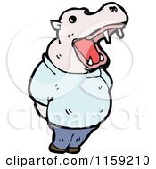 Cartoon Of A Hippo Royalty Free Vector Illustration