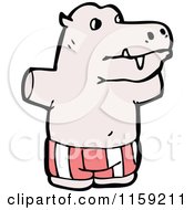 Cartoon Of A Hippo Royalty Free Vector Illustration