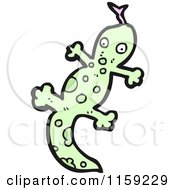 Cartoon Of A Green Gecko Royalty Free Vector Illustration